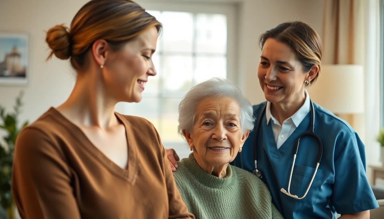 Compassionate pflegefachkraft hameln assisting a patient at home, showcasing care and professionalism.
