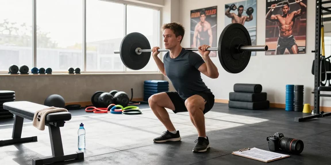 Engagierter Athlet trainiert im Fitnesscenter von Steroidshop während einer energiegeladenen Trainingseinheit.