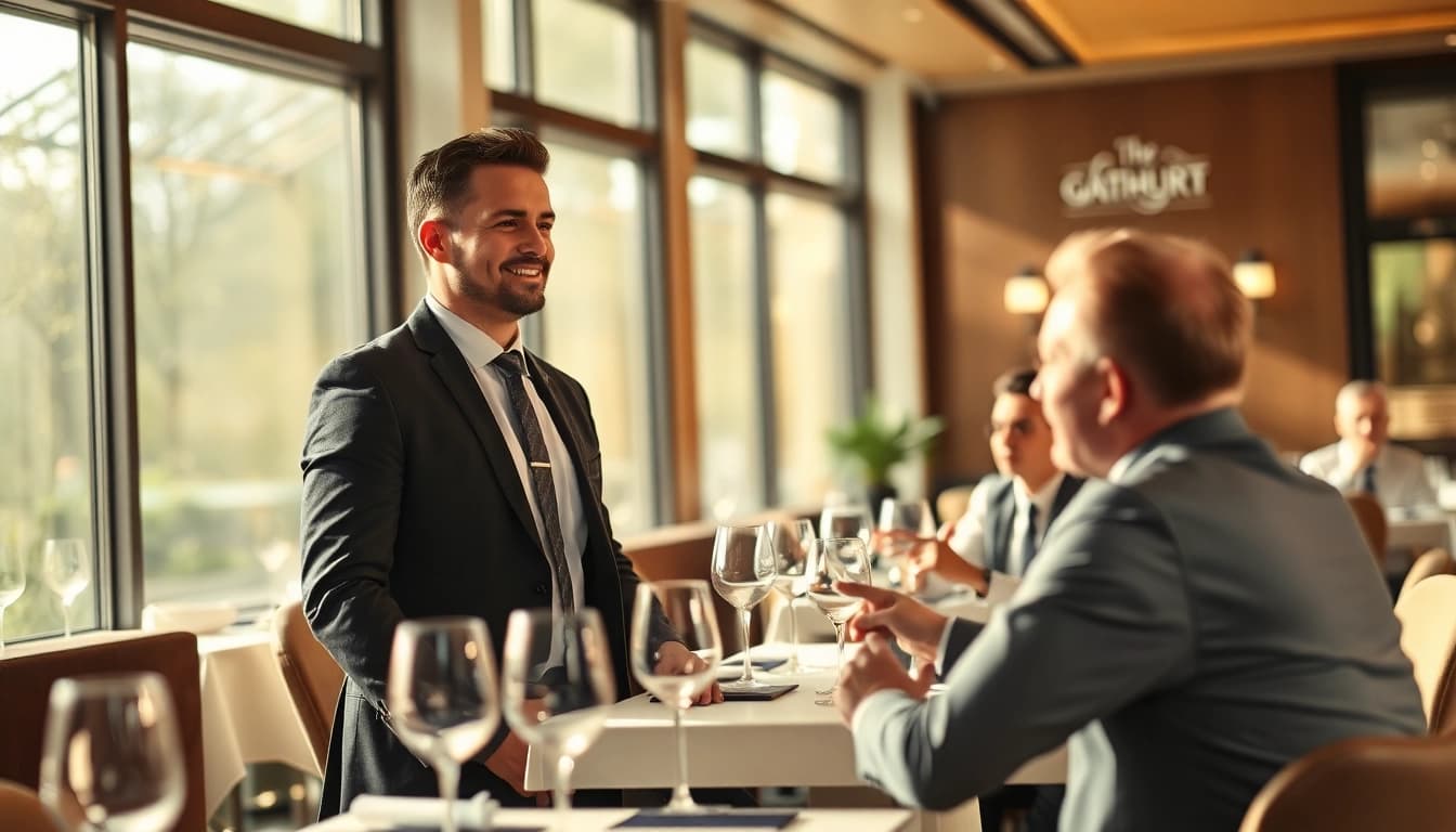 Headhunter Gastronomie berät Führungskräfte in einem eleganten Restaurant.