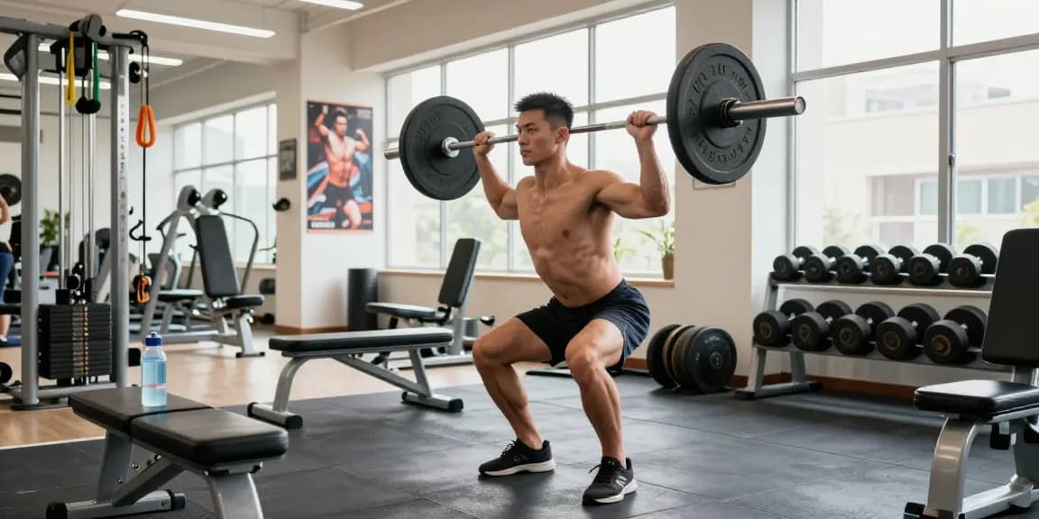 Bodybuilder, der in einer professionellen Umgebung im Anabolika Shop Deutschland trainiert und Hingabe sowie Stärke demonstriert.