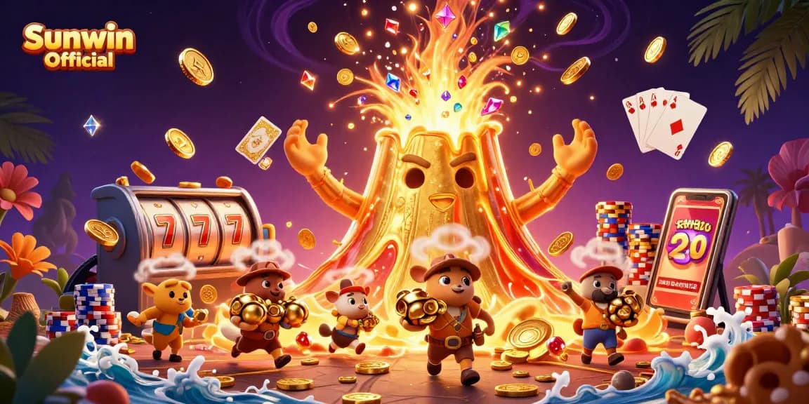 Engage with Sunwin Official's exciting casino treasures as golden coins and jackpots erupt in vibrant glory.