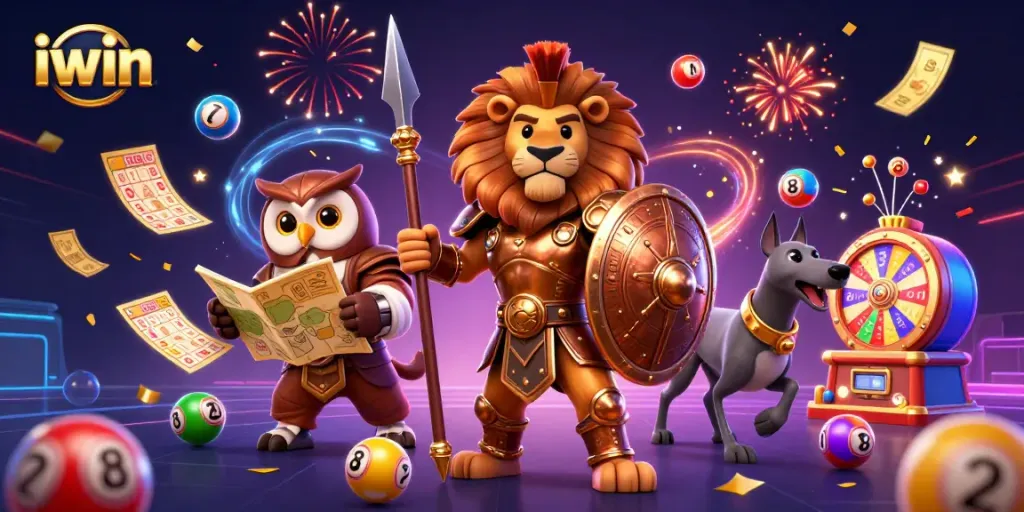 Engage with iwin's vibrant gaming world featuring dynamic scenes of luck and excitement.