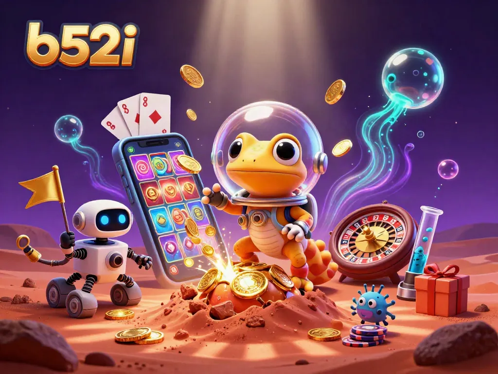 Engage in thrilling gaming adventures at b52i's golden Martian casino with vibrant slot games.