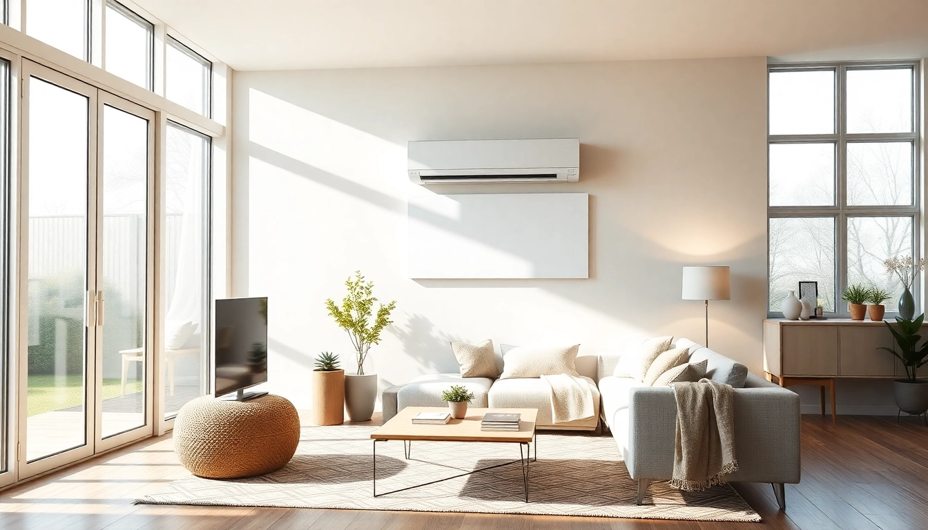 Illuminate your space with a Klimaanlage showcasing sleek design and efficient cooling in a contemporary living room.