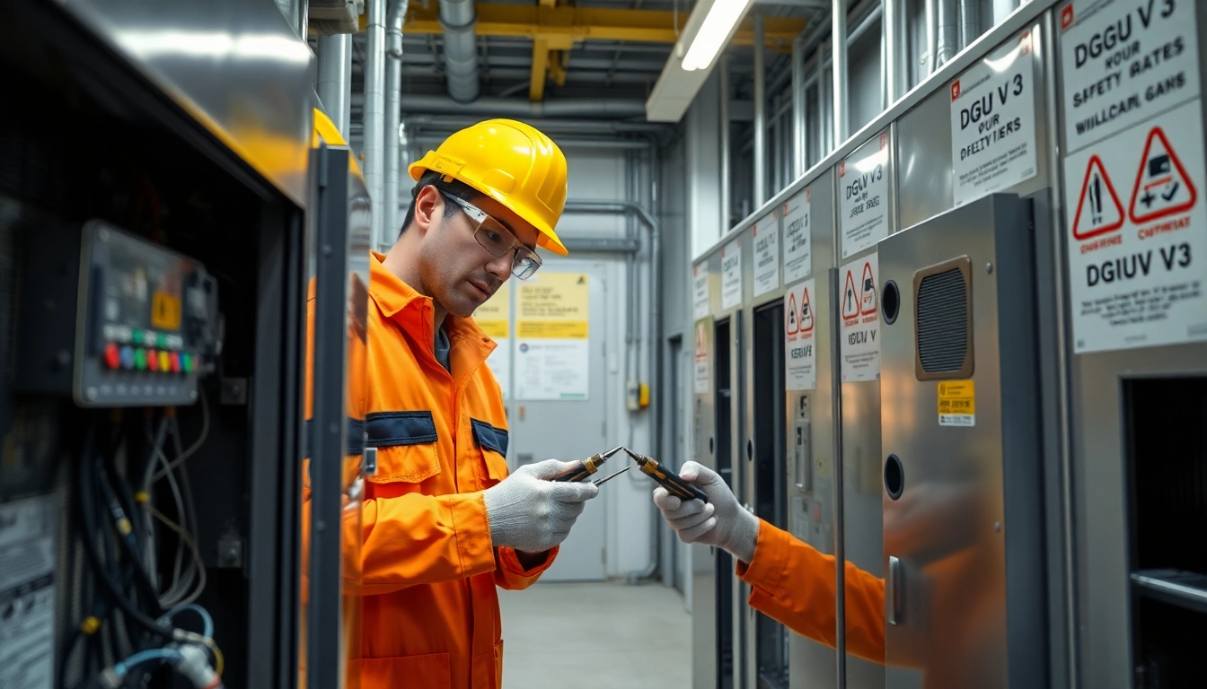 Technician conducting a comprehensive equipment check for electrical safety compliance.
