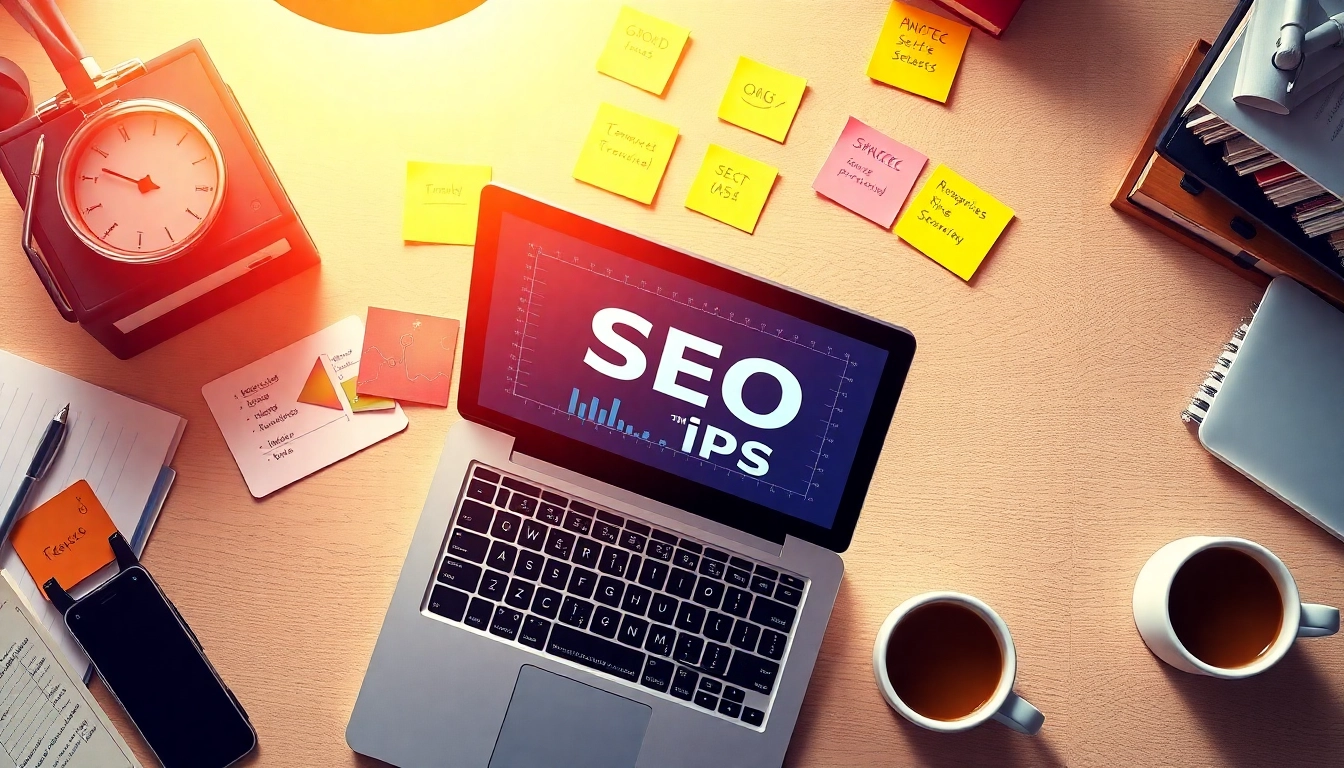 Erleben Sie SEO Tipps zur Optimierung Ihrer Online-Strategie in einem modernen digitalen Arbeitsplatz.