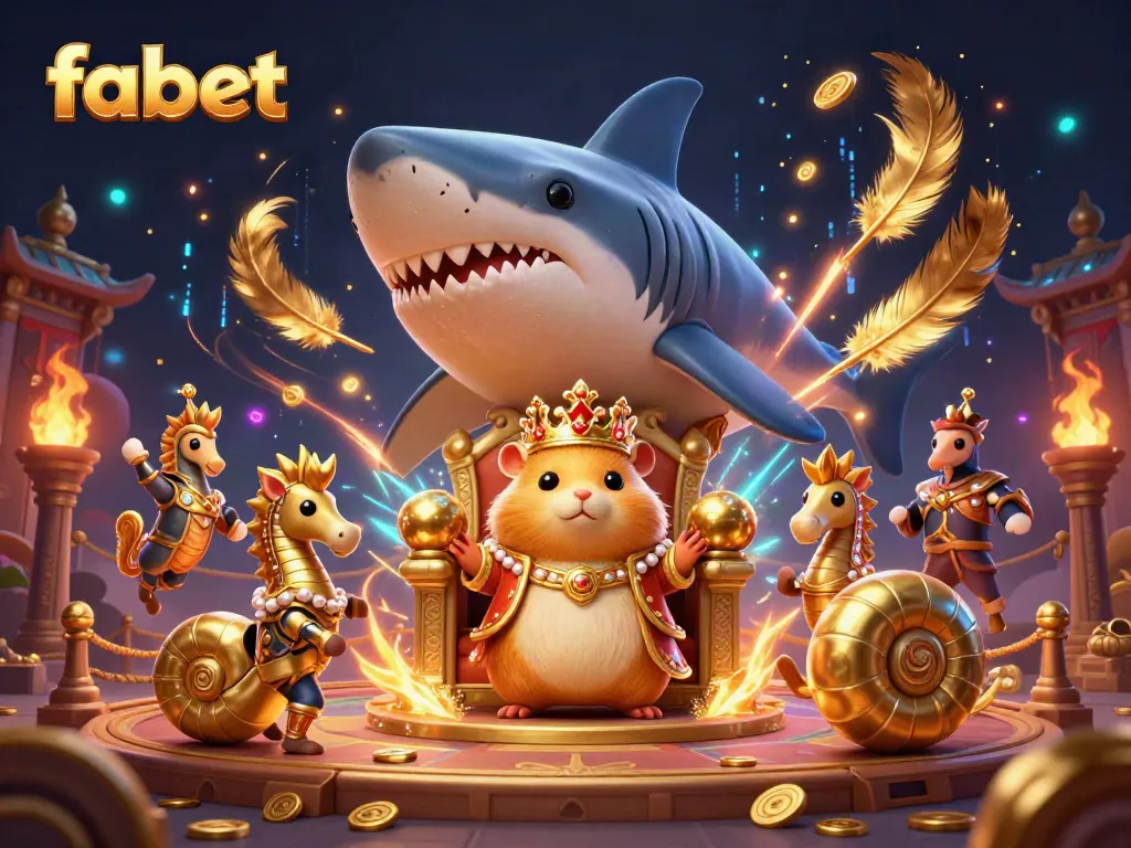 Engage in exciting betting adventures with fabet, showcasing a dazzling 3D casino scene.