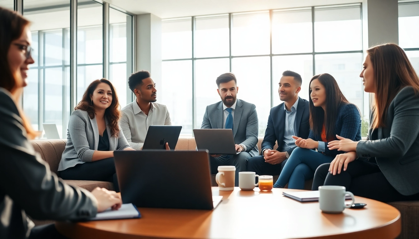 Effektive Personalvermittlung in einem modernen Büro mit Arbeitsteam im Austausch.