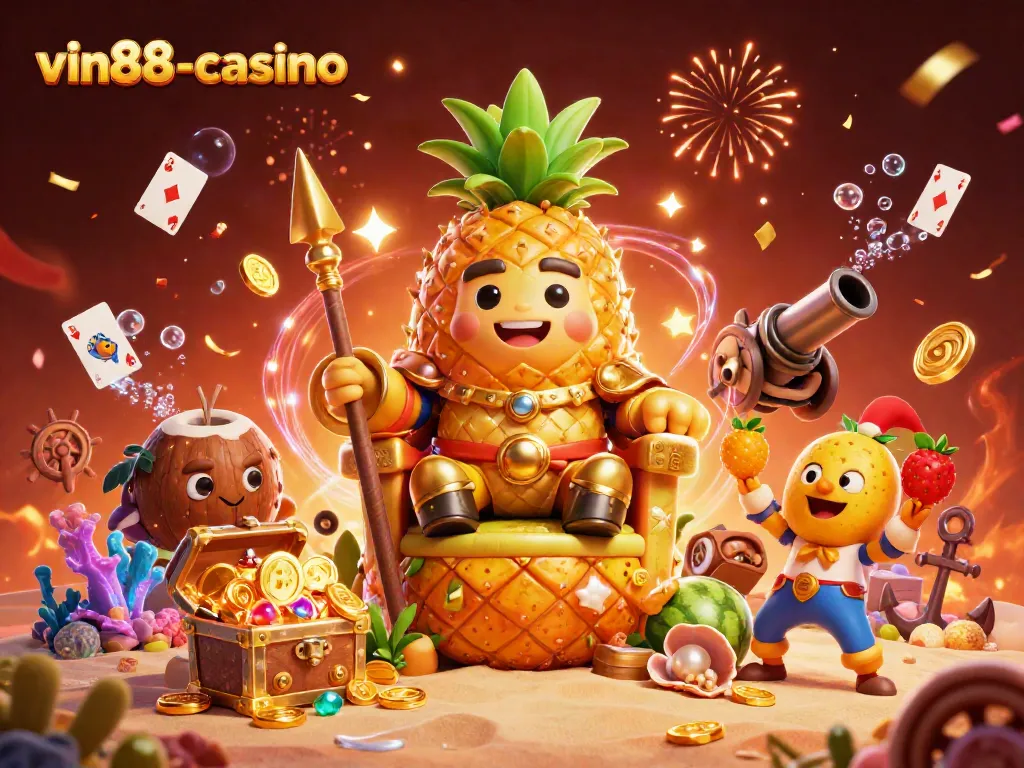 Experience exciting wins at vin88-casino with the captivating golden pineapple king and thrilling games.