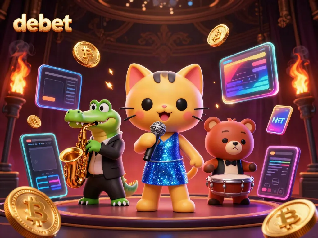 Engage with the captivating debet casino experience featuring lively characters and crypto elements.