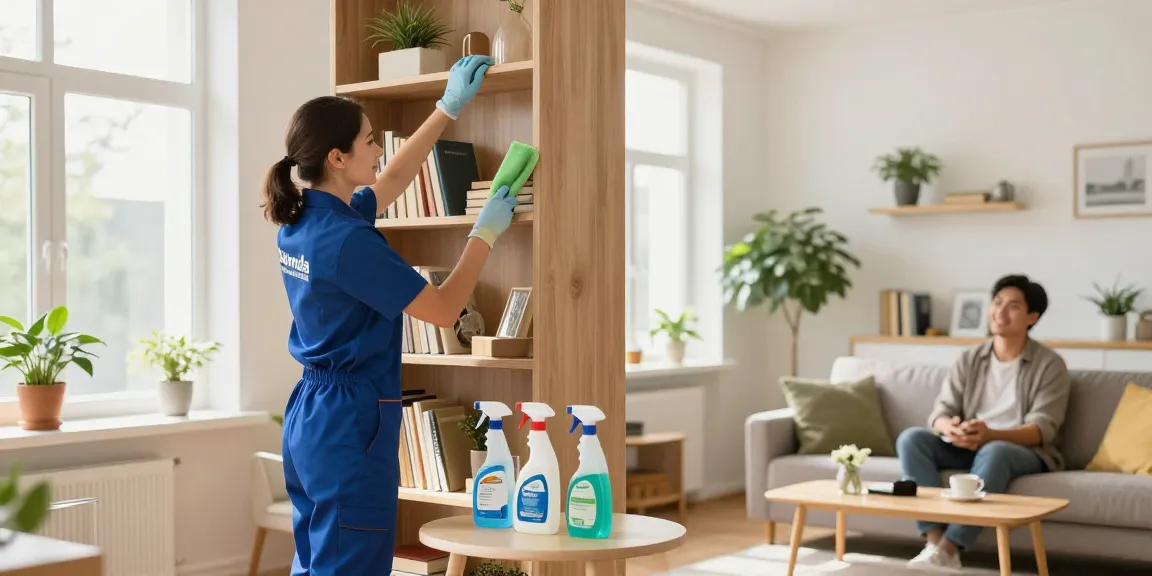 Professional cleaner in Bern providing cleaning services for a sparkling home.
