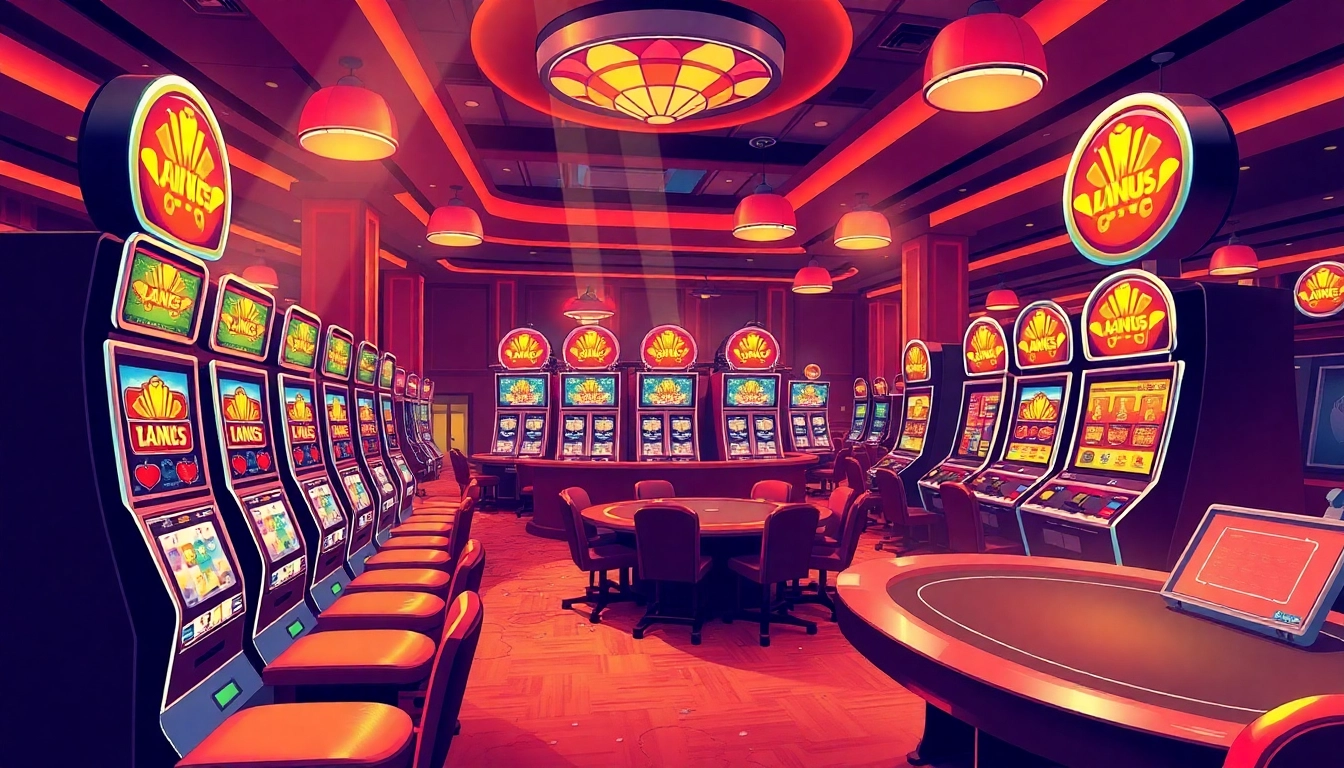 Experience thrilling Casino Bonus promotions in a lively casino setting with vibrant colors.