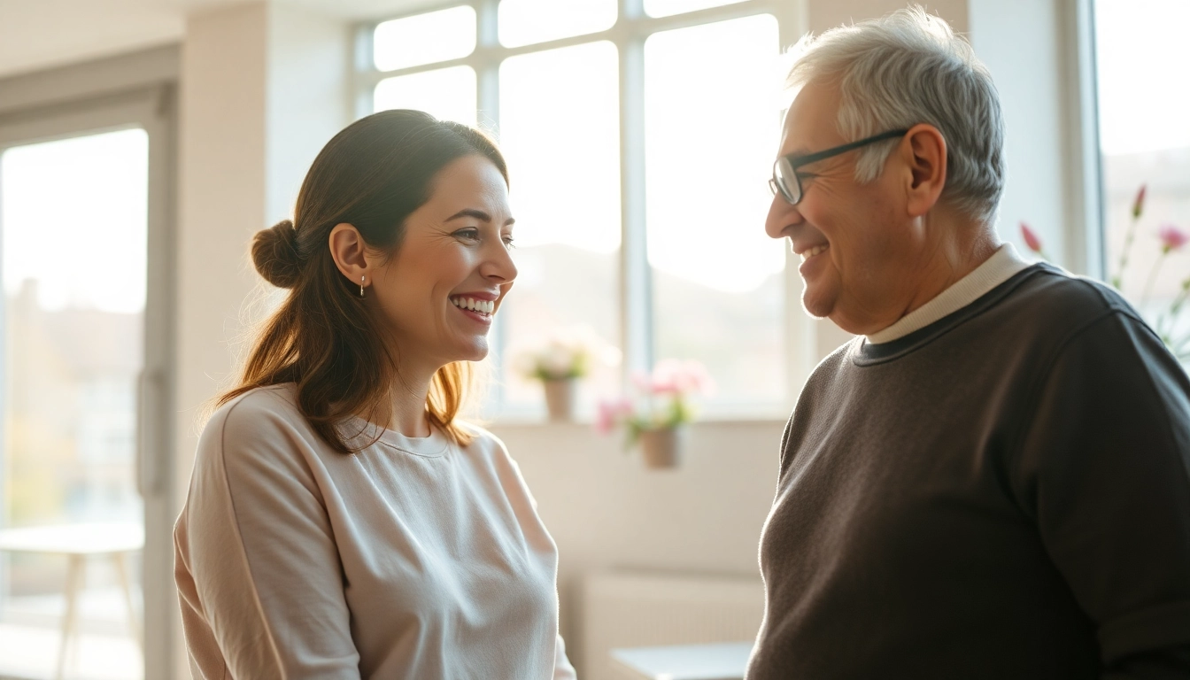 Pflegefachkraft Hameln betreut einen älteren Patienten mit Wärme und Kompetenz.