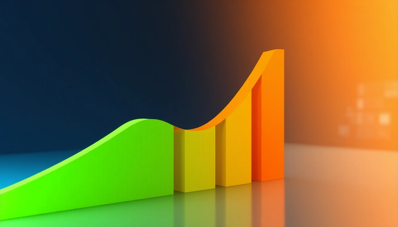 Visualisieren Sie den Web-Rang Fortschritt mit einem ansteigenden Diagramm, das starke Online-Präsenzen symbolisiert.