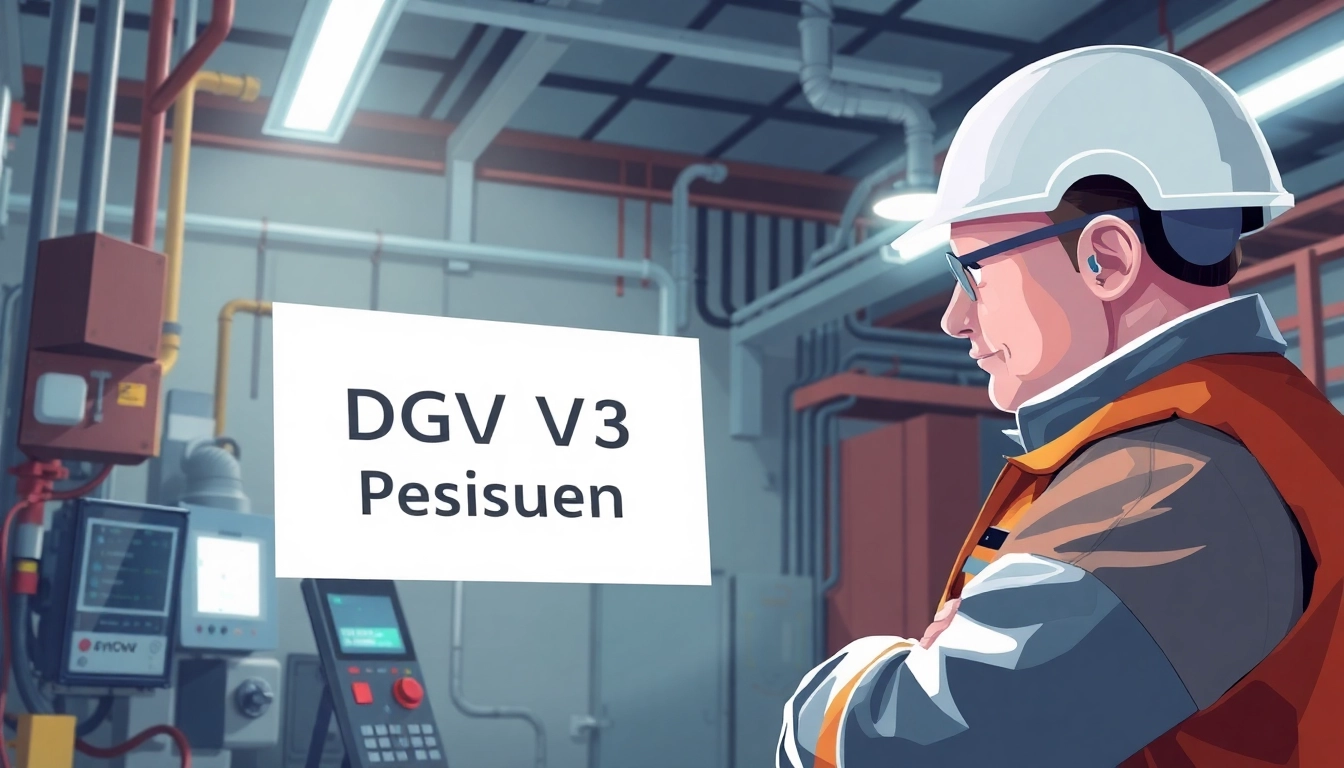 Professional examining equipment during DGUV V3 Prüfung, showcasing safety protocols in action.