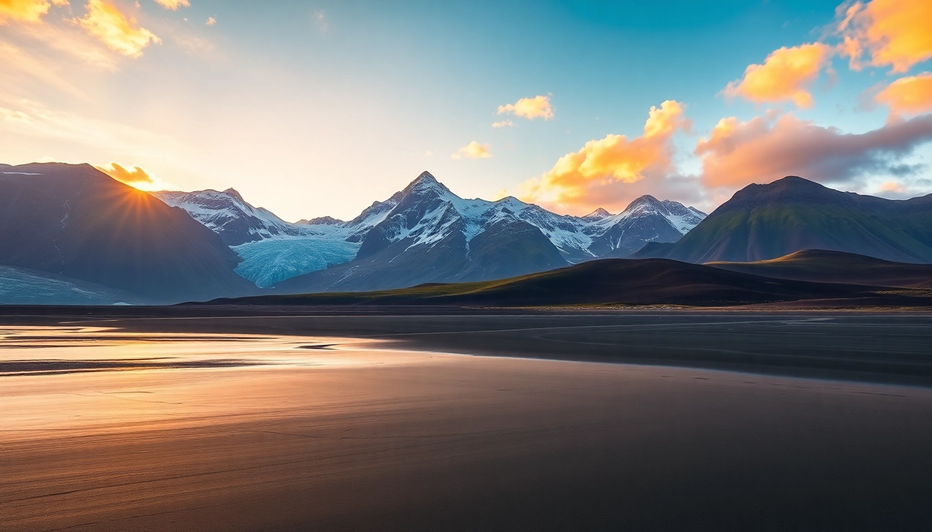 Entdecke die atemberaubende Landschaft bei einer Reise nach Island mit Gletschern und Wasserfällen.