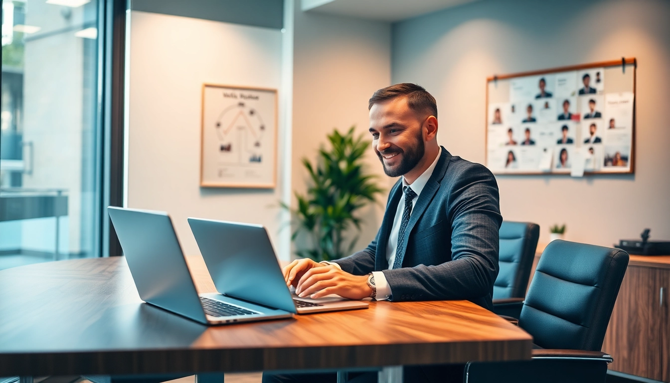 Professioneller Vertriebs-Headhunter engagiert sich in einem Videoanruf zur Rekrutierung.