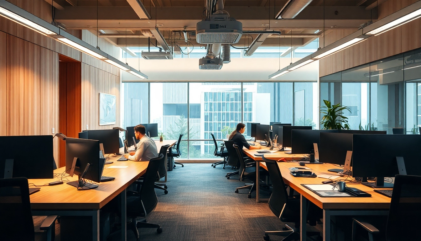 Vertriebsspezialisten finden in einem modernen Büro, in dem Teamkollegen aktiv zusammenarbeiten.