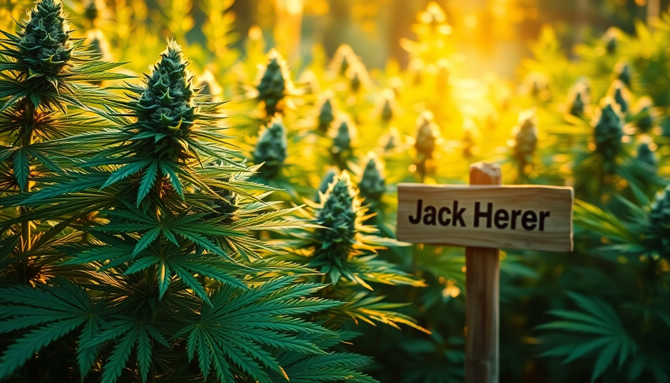Explore the lush Jack Herer cannabis plants thriving in sunlight.