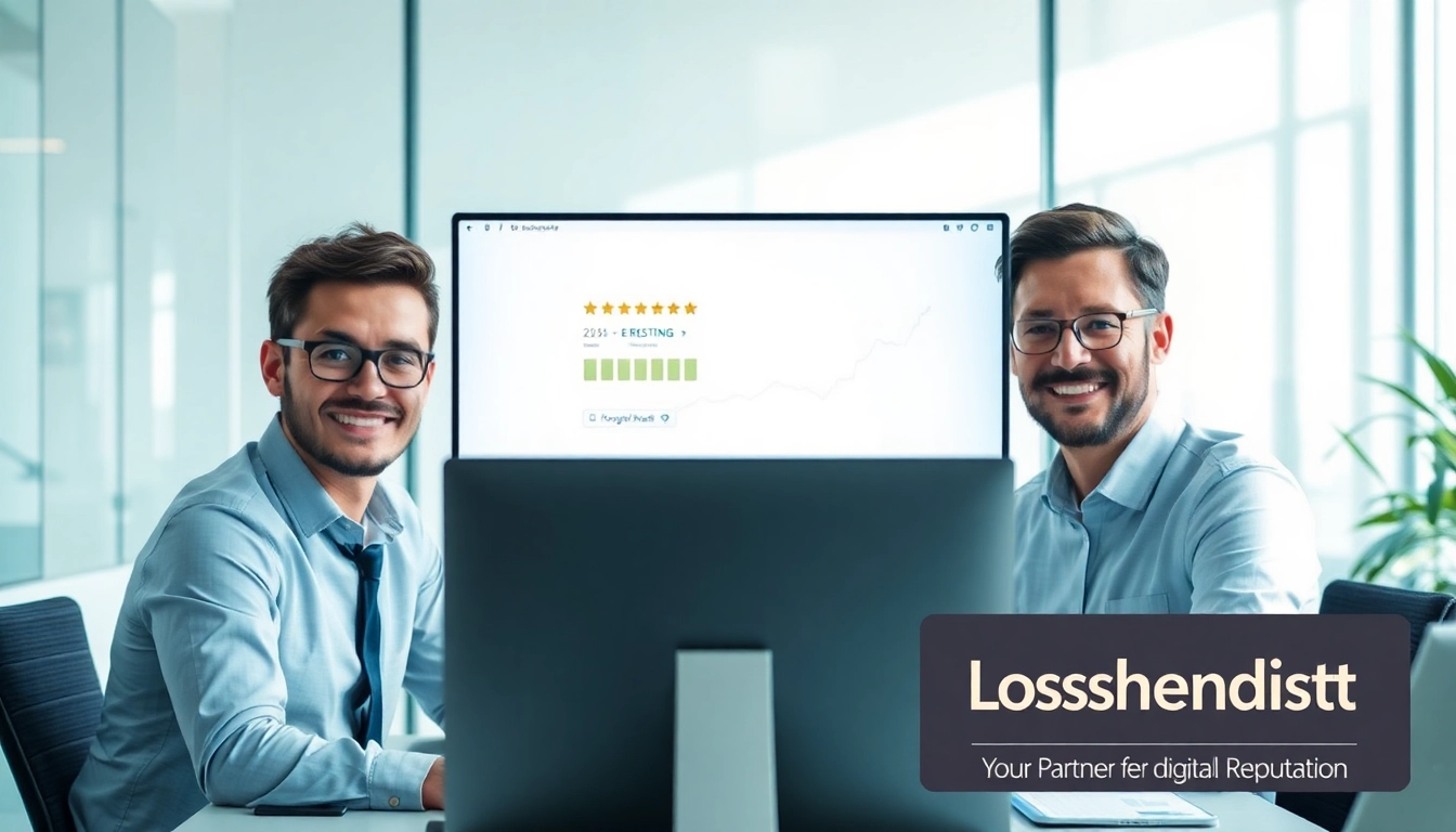 Professionelle Löschdienst-Mitarbeiter bei der Arbeit zur Entfernung negativer Bewertungen.