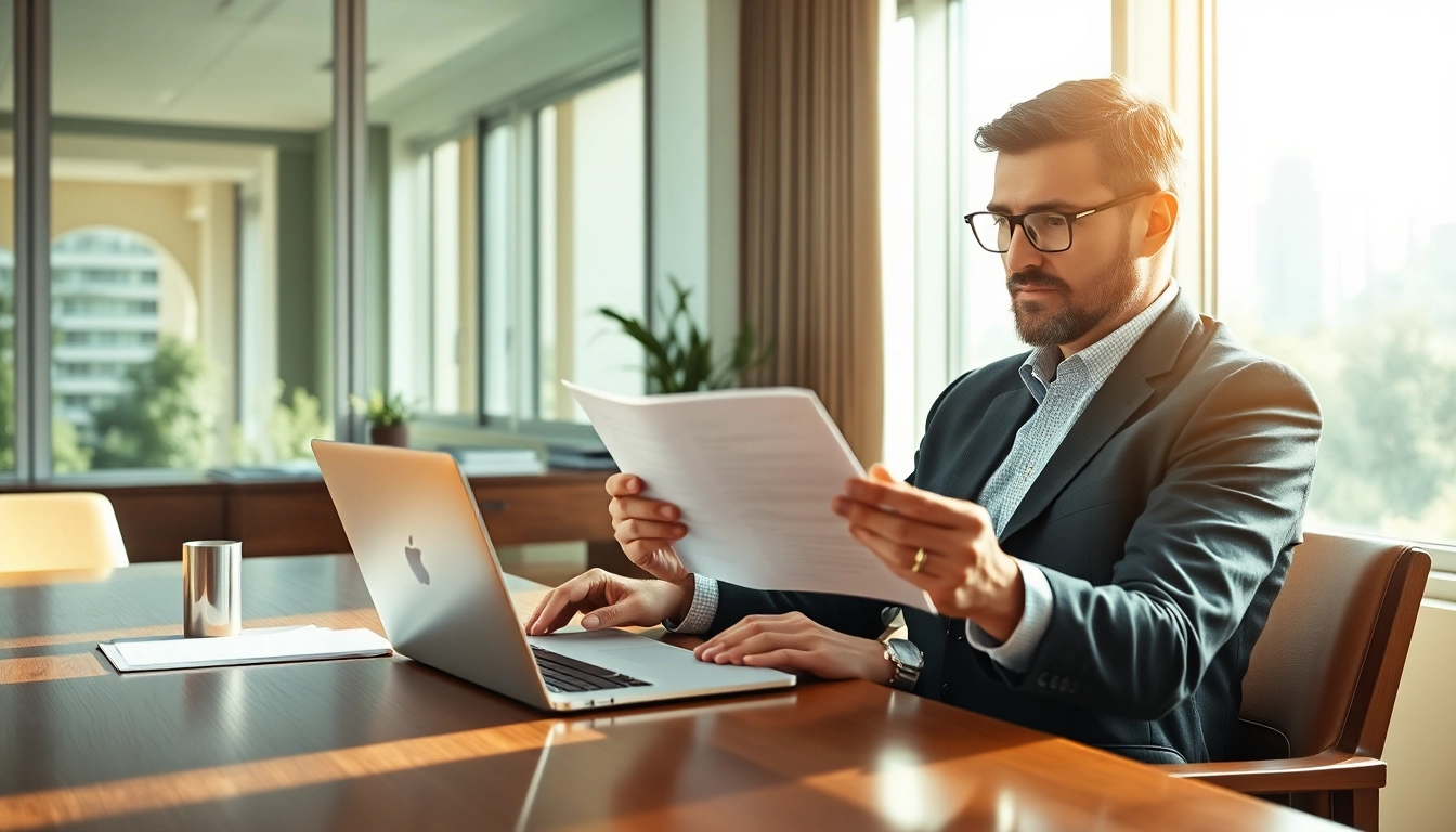 Headhunter Gesundheitswesen analysiert Bewerberprofile in einem modernen Büro.