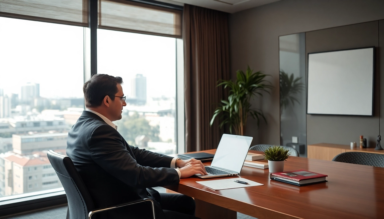 Professioneller Headhunter Frankfurt berät Kunden in einem eleganten Büro.