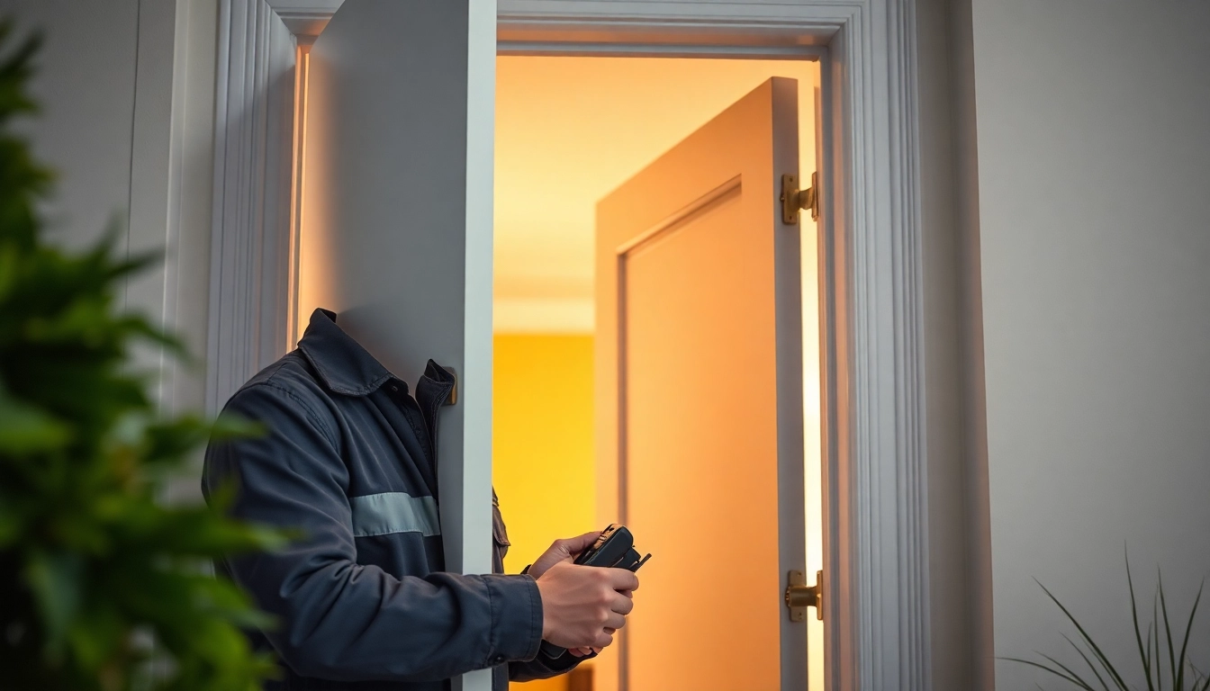 Schlüsseldienst Pforzheim öffnet beschädigungsfrei eine Tür mit speziellem Werkzeug durch erfahrene Monteure.