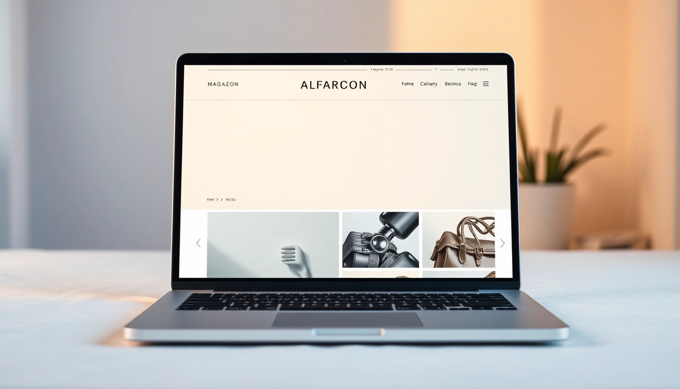Das Onlinemagazin zeigt kreative Inhalte auf einem Laptop, mit ansprechendem Layout und warmen Farben.