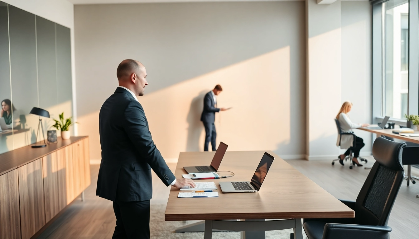 Professioneller Headhunter Chemnitz im Büro kommuniziert mit einem Klienten