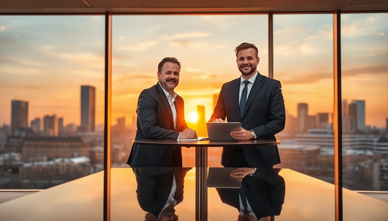 Professioneller Headhunter Frankfurt im Gespräch mit einem Kandidaten in modernem Büro.