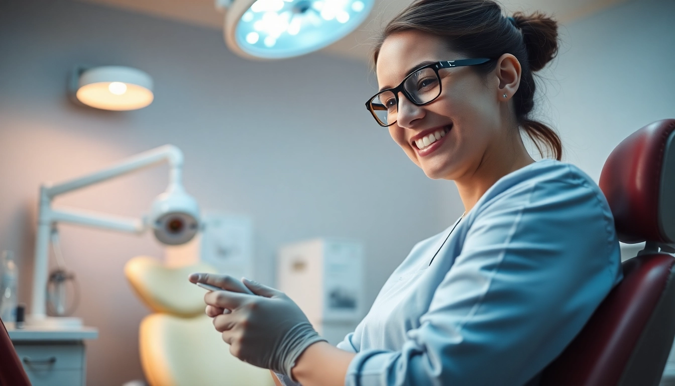 Headhunter Zahnmedizinische Fachangestellte bei der Arbeit in einer modernen Zahnarztpraxis.