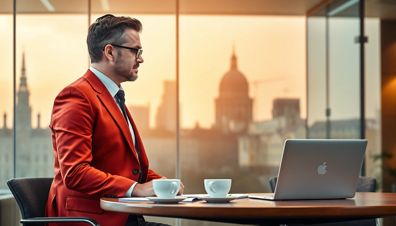 Headhunter Dresden diskutiert mit einem qualifizierten Kandidaten in einer modernen Büroumgebung.