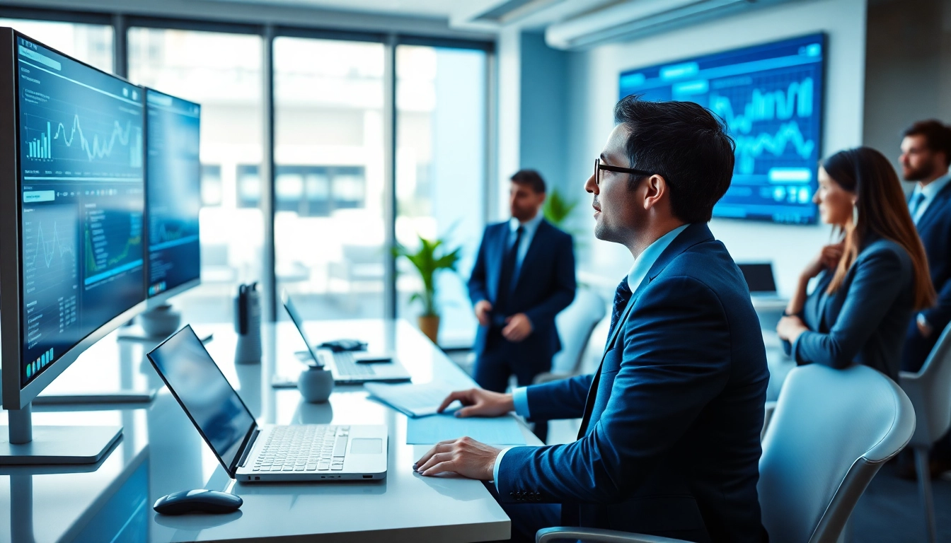 Headhunter IT actively connecting with diverse IT professionals in a modern office setting.