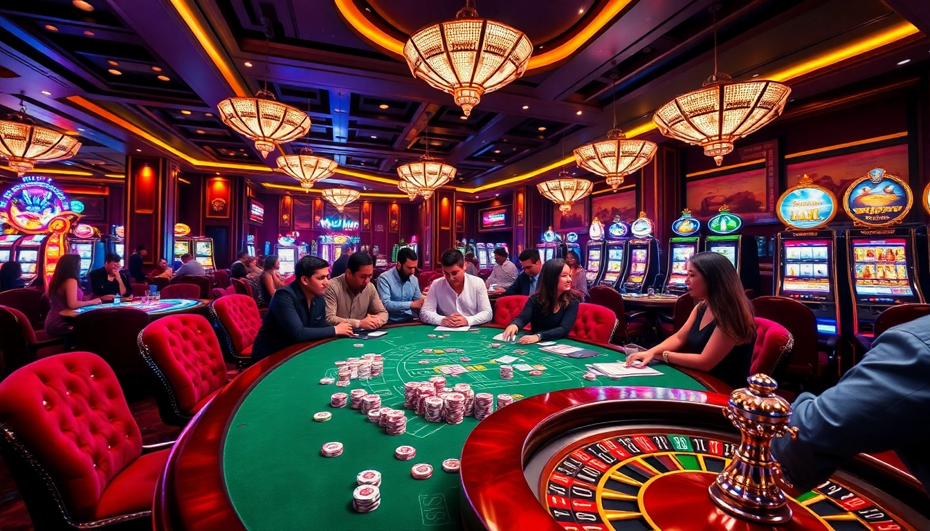 Engaging gameplay at Nhà cái DOLA789 with vibrant casino elements and enthusiastic players.