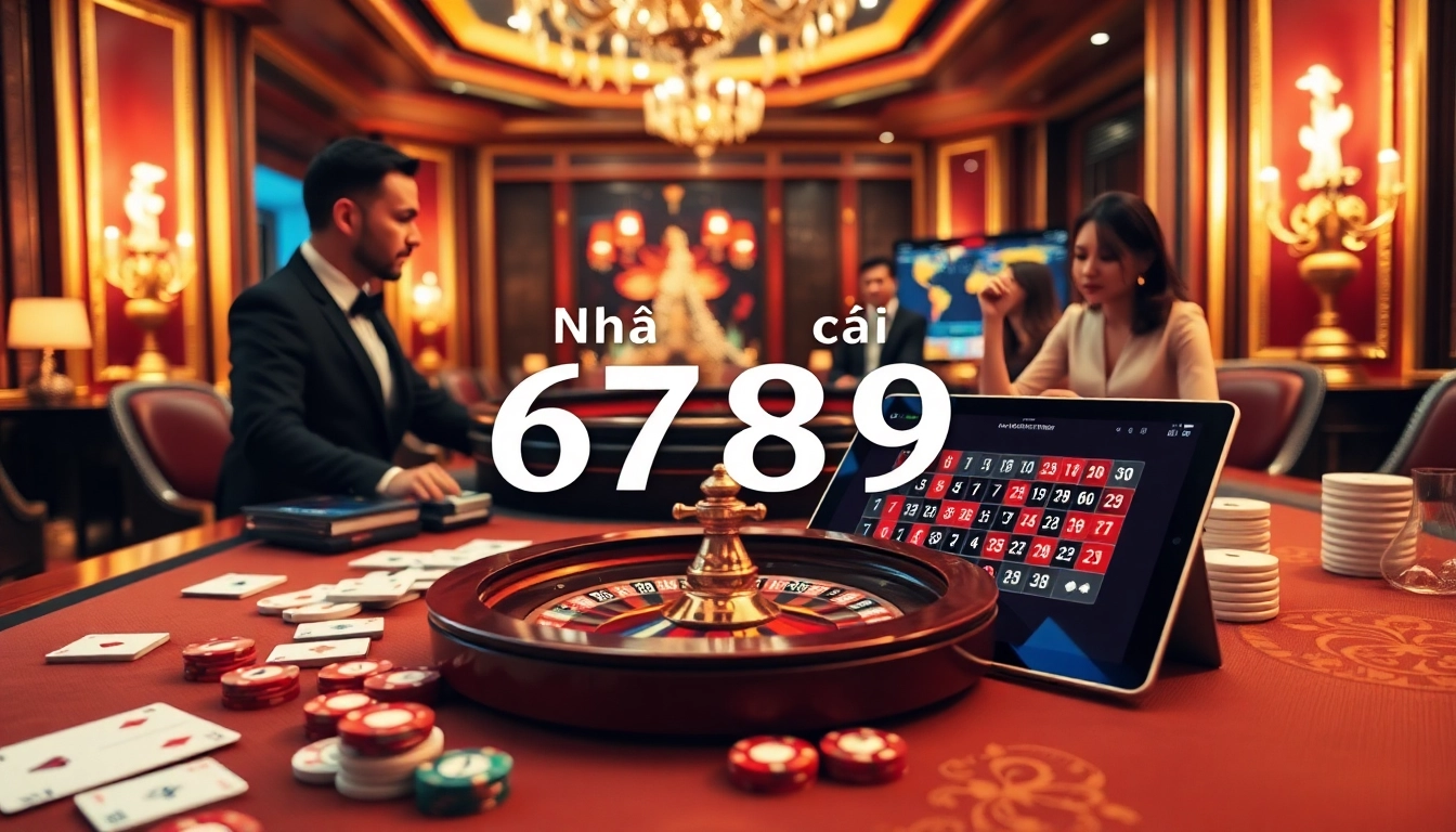 High stakes game at Nhà cái 6789 featuring casino table and vibrant roulette wheel.