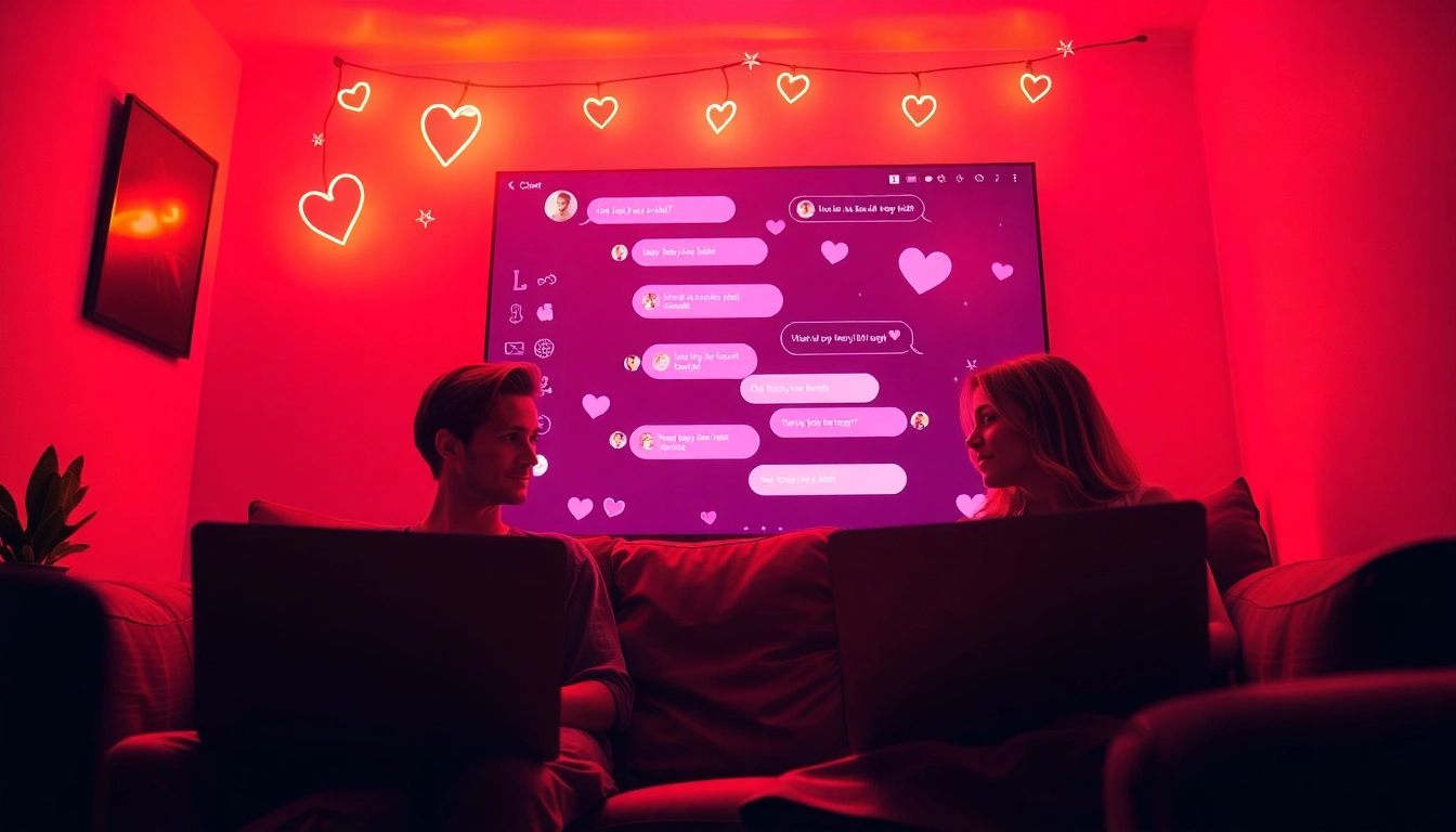 Engaging sex chat scene with cozy ambiance and lively digital interactions.