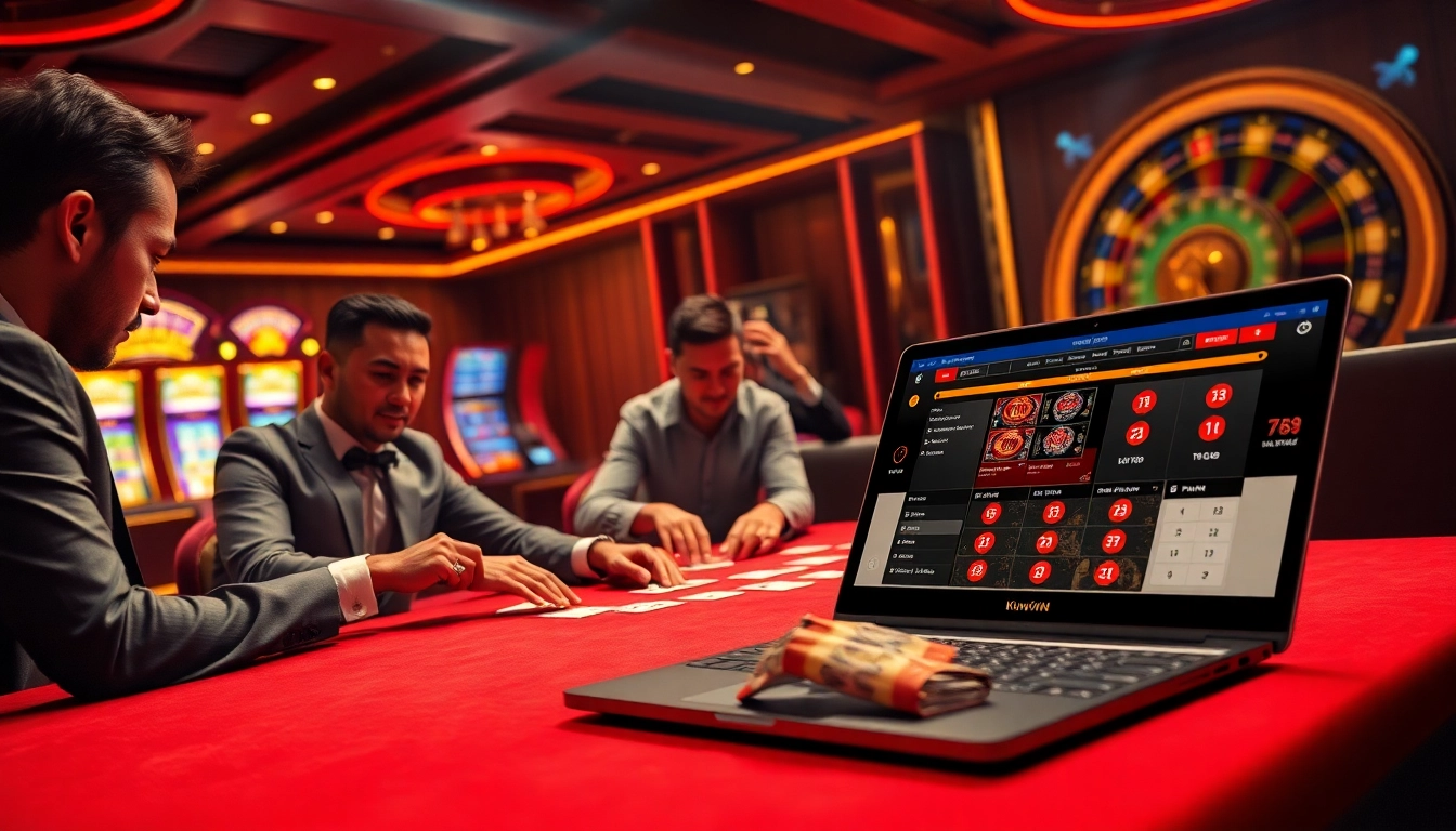 Kuwin 789 players enjoying an exciting online casino experience at a table game.