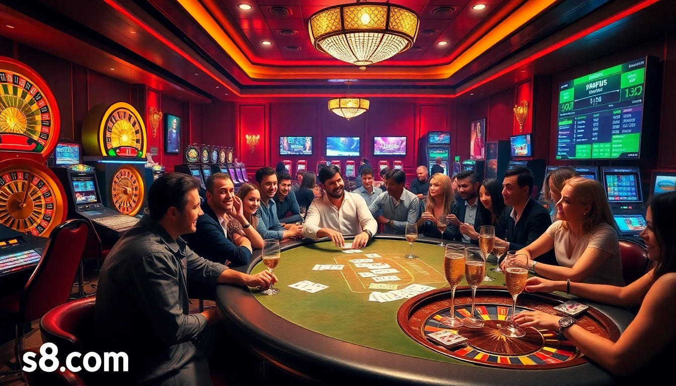 Experience thrilling gameplay at s8.com with a vibrant casino filled with poker and roulette action.