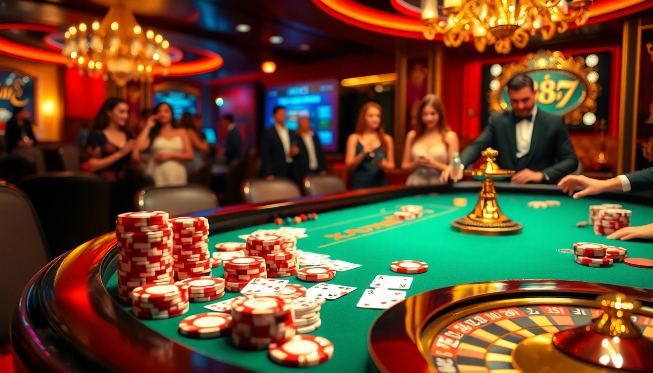 Experience thrilling casino action at 88i com with vibrant poker chips and a shining roulette wheel.