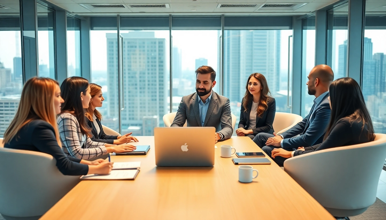 Headhunter Schweiz leading a professional job interview in a modern office setting.