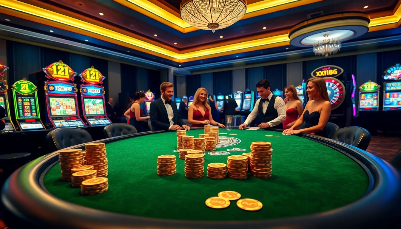 Experience excitement at XX88 Casino with vibrant games and elegant players.