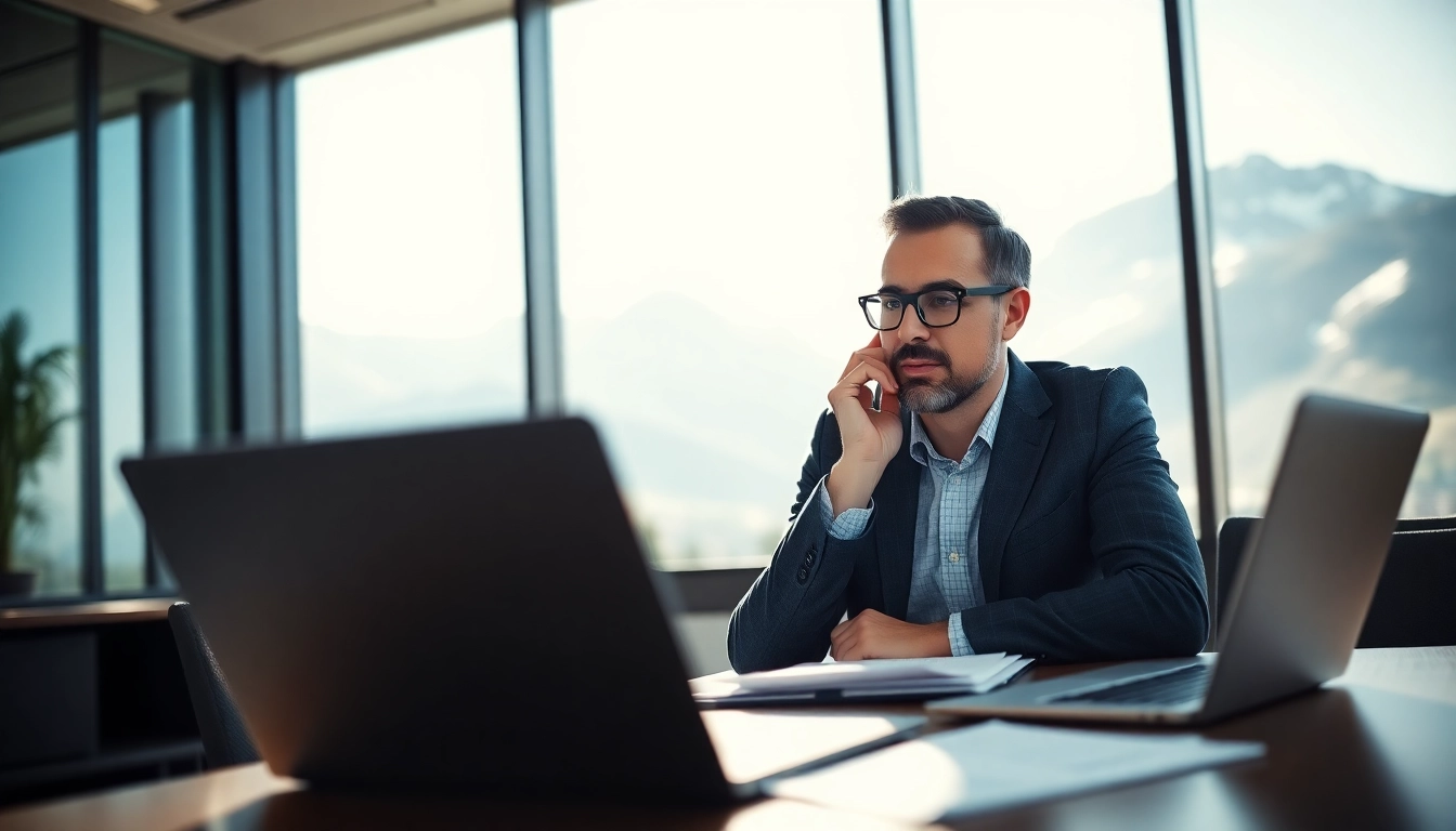 Headhunter Schweiz berät Kunden mit Expertise in einem modernen Büro.