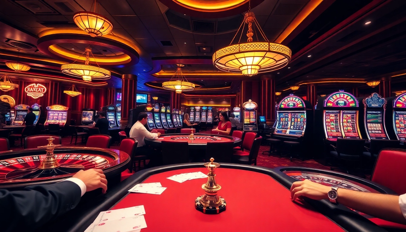Experience the excitement of qq88 co com with a vibrant casino scene featuring poker tables and roulette wheels.