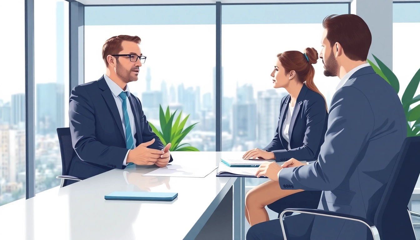 Professioneller Headhunter Schweiz berät einen Kunden in einem modernen Büro.