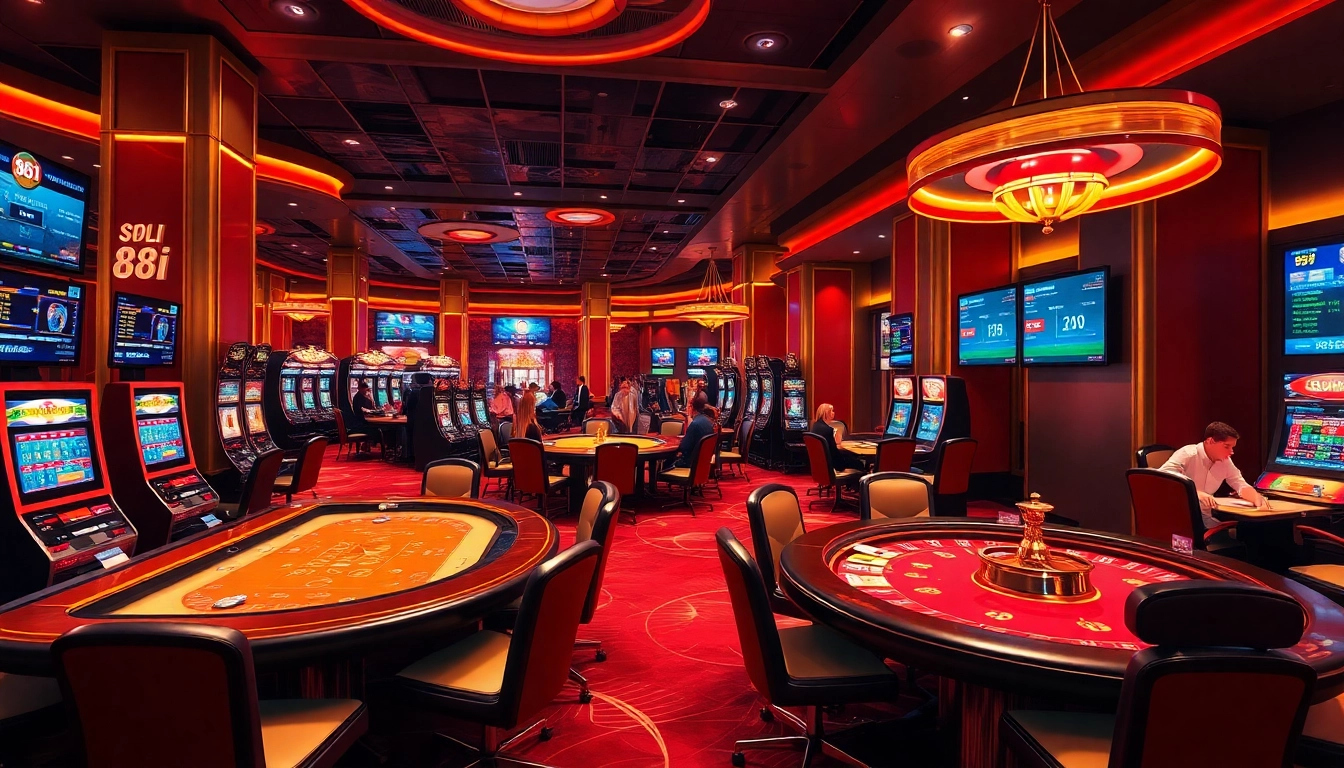 Action-packed gaming environment at 88i casino showcasing vibrant tables and engaged players.