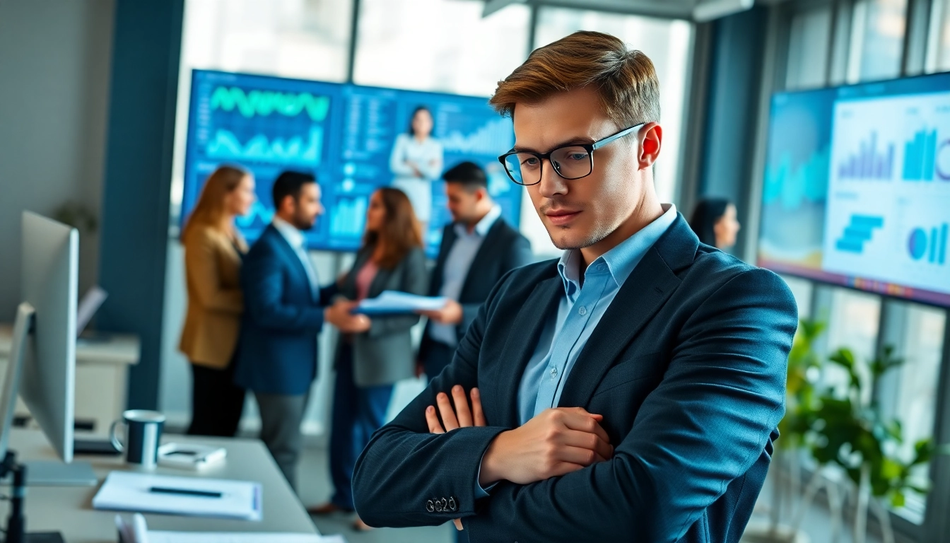 Headhunter IT bei der Arbeit, engagiert im dynamischen Recruiting-Prozess mit einem Team.