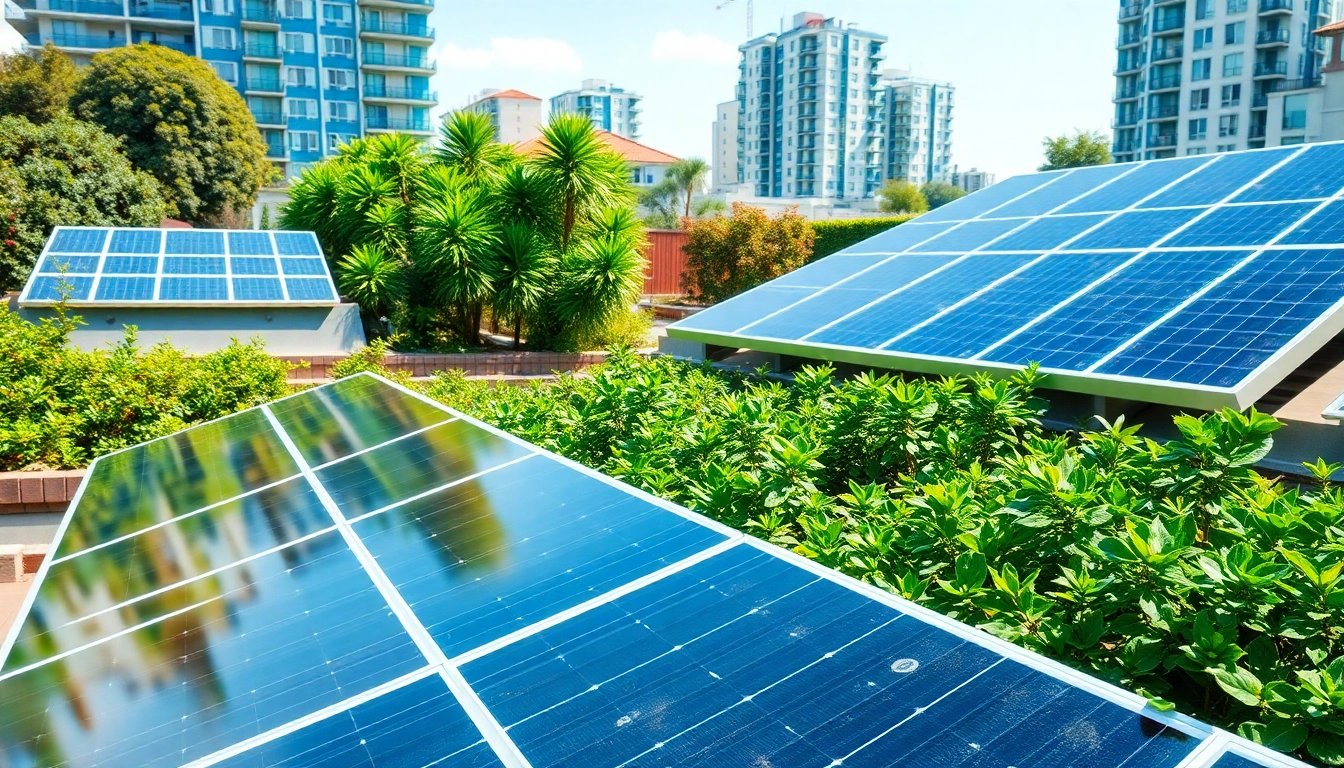 Photovoltaikanlage Kaufen Wien - Solar panels installed in a green urban environment showcasing sustainability.