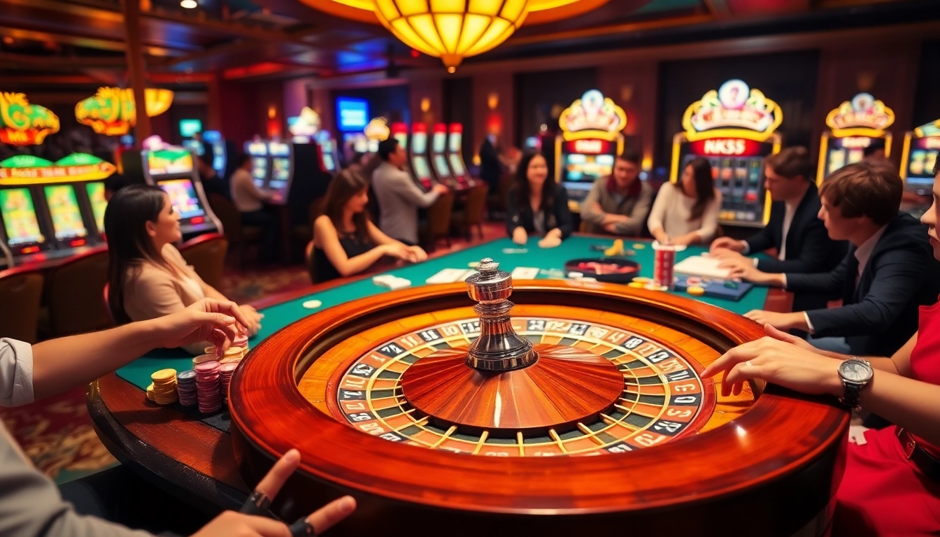 Victory and excitement at the KK55 casino, players engaged in a lively roulette game.