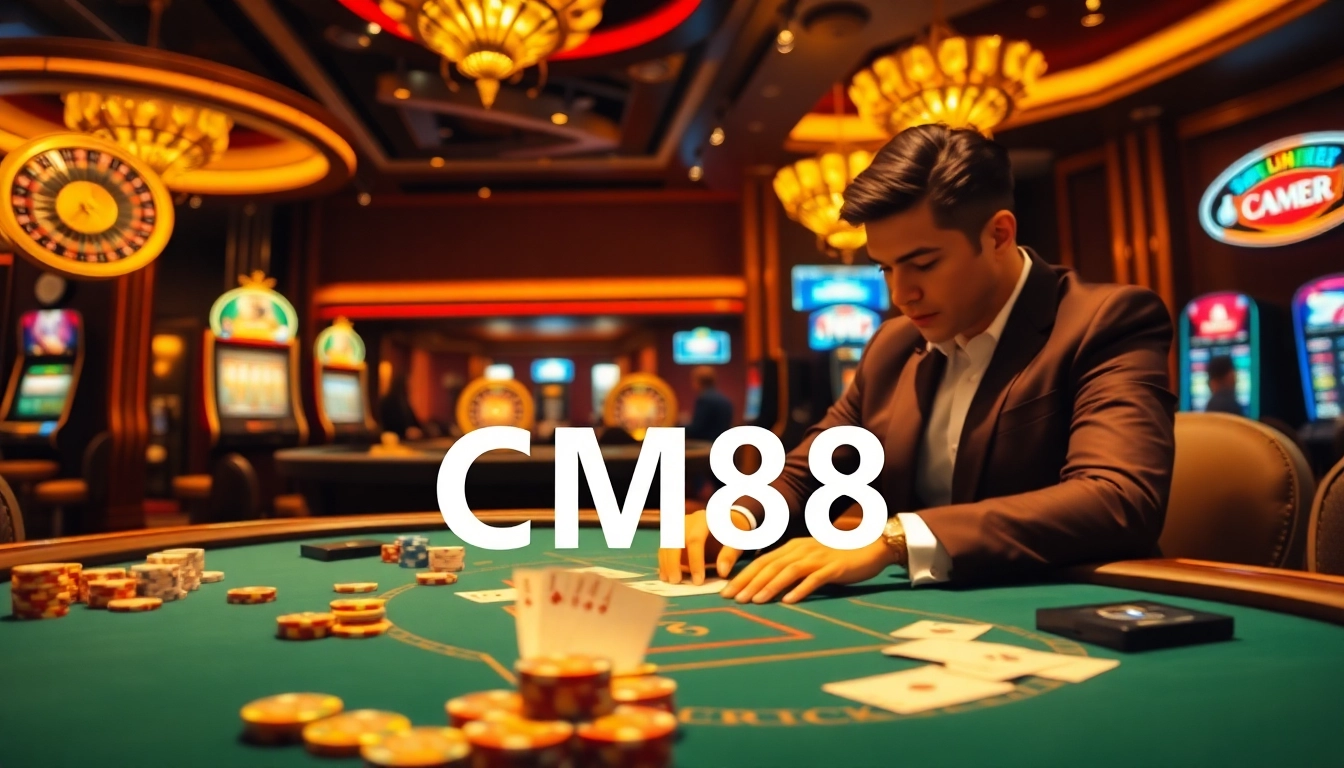 Experience the thrill of gambling with CM88 at a luxurious casino table.