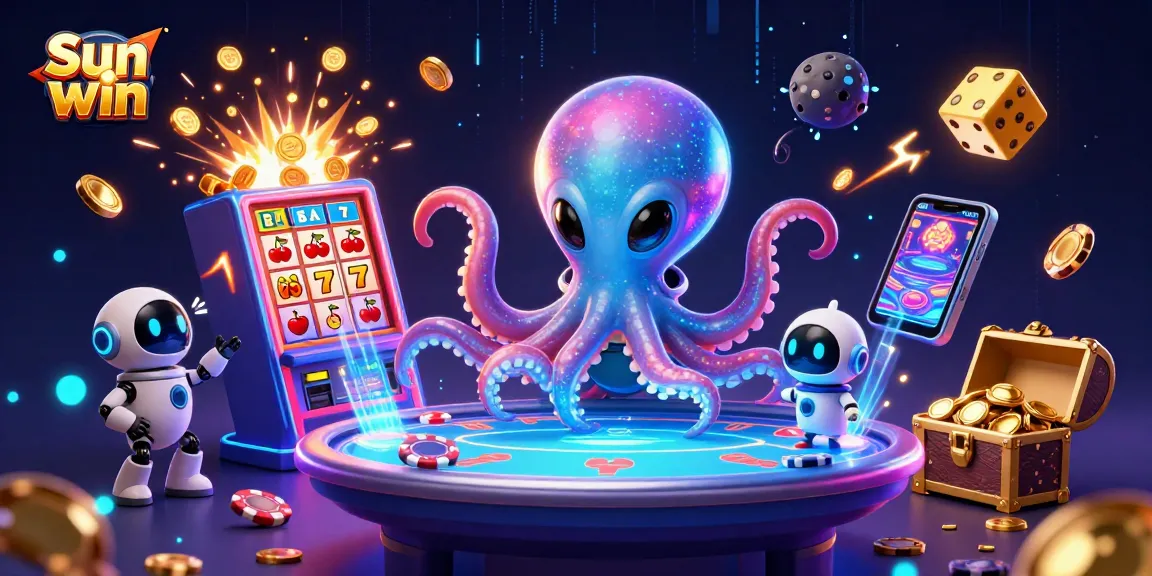 Experience the excitement of Sun win with a 3D alien octopus and thrilling casino themes bursting with action.